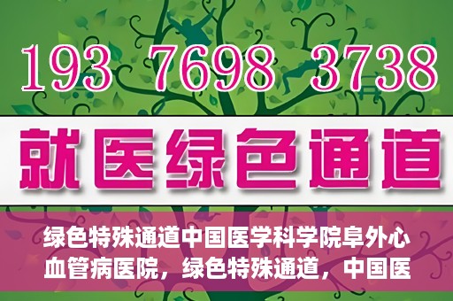 绿色特殊通道中国医学科学院阜外心血管病医院，绿色特殊通道，中国医学科学院阜外心血管病医院的探索与实践
