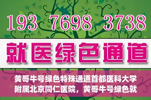 黄哥牛号绿色特殊通道首都医科大学附属北京同仁医院，黄哥牛号绿色就医通道，北京同仁医院的特殊通道探索