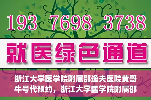 浙江大学医学院附属邵逸夫医院黄哥牛号代预约，浙江大学医学院附属邵逸夫医院黄哥牛号预约服务解析