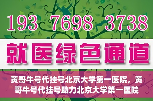 黄哥牛号代挂号北京大学第一医院，黄哥牛号代挂号助力北京大学第一医院就医便捷化