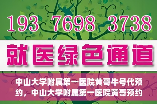 中山大学附属第一医院黄哥牛号代预约，中山大学附属第一医院黄哥预约挂号攻略，轻松预约牛号代预约服务