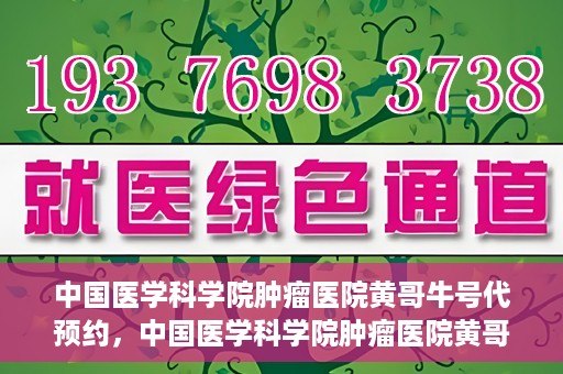 中国医学科学院肿瘤医院黄哥牛号代预约，中国医学科学院肿瘤医院黄哥牛号预约服务启动