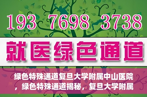 绿色特殊通道复旦大学附属中山医院，绿色特殊通道揭秘，复旦大学附属中山医院的医疗探索之旅