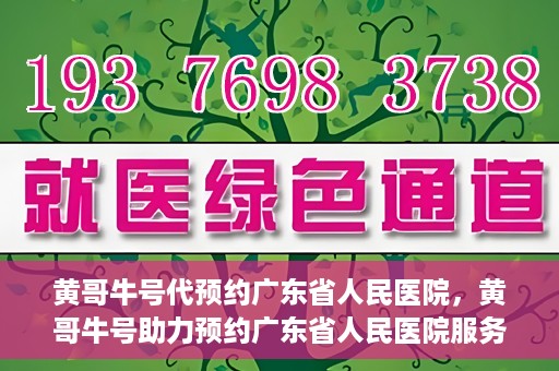 黄哥牛号代预约广东省人民医院，黄哥牛号助力预约广东省人民医院服务