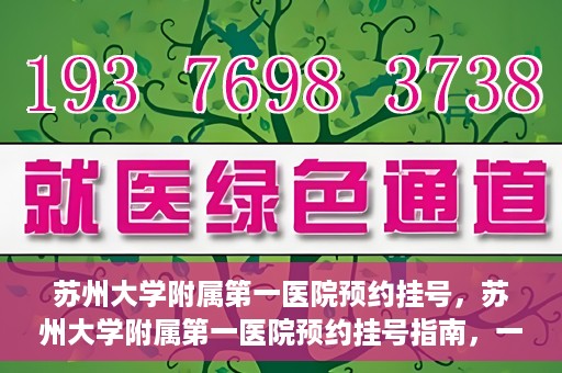 苏州大学附属第一医院预约挂号，苏州大学附属第一医院预约挂号指南，一站式解决您的就医难题