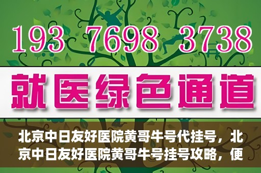 北京中日友好医院黄哥牛号代挂号，北京中日友好医院黄哥牛号挂号攻略，便捷代挂号服务解析