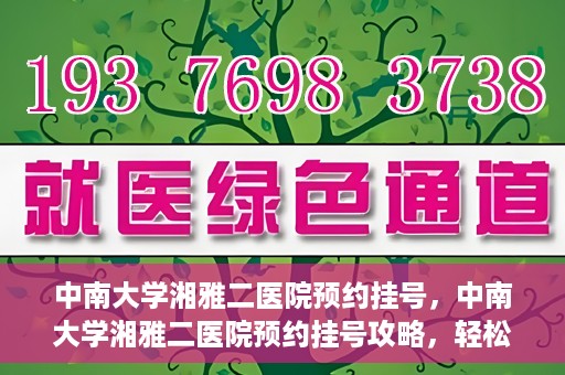 中南大学湘雅二医院预约挂号，中南大学湘雅二医院预约挂号攻略，轻松挂号，便捷就医