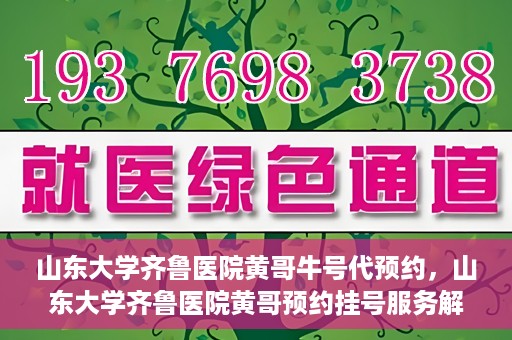 山东大学齐鲁医院黄哥牛号代预约，山东大学齐鲁医院黄哥预约挂号服务解析