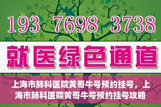 上海市肺科医院黄哥牛号预约挂号，上海市肺科医院黄哥牛号预约挂号攻略，轻松掌握挂号秘籍