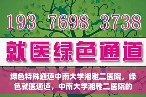 绿色特殊通道中南大学湘雅二医院，绿色就医通道，中南大学湘雅二医院的独特实践