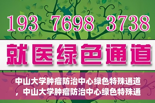 中山大学肿瘤防治中心绿色特殊通道，中山大学肿瘤防治中心绿色特殊通道，守护生命，快速通行之道