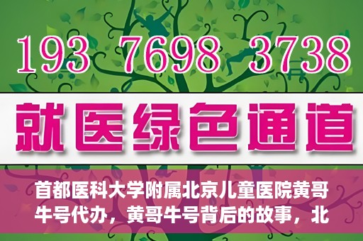 首都医科大学附属北京儿童医院黄哥牛号代办，黄哥牛号背后的故事，北京儿童医院名医背后的故事与探索。