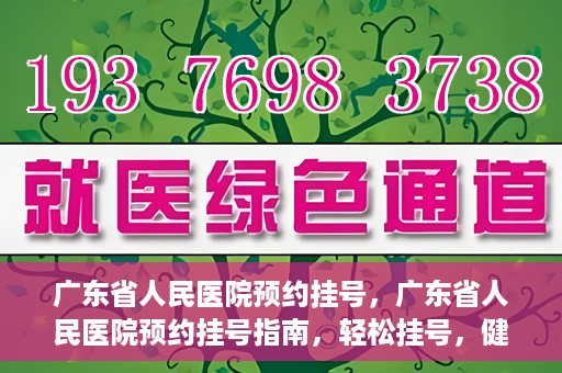 广东省人民医院预约挂号，广东省人民医院预约挂号指南，轻松挂号，健康无忧