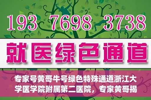 专家号黄哥牛号绿色特殊通道浙江大学医学院附属第二医院，专家黄哥揭秘绿色特殊通道，浙江大学医学院附属第二医院的医疗创新之路