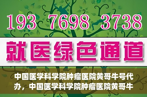 中国医学科学院肿瘤医院黄哥牛号代办，中国医学科学院肿瘤医院黄哥牛号挂号代办服务解析