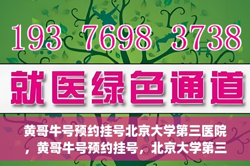 黄哥牛号预约挂号北京大学第三医院，黄哥牛号预约挂号，北京大学第三医院便捷就医新体验