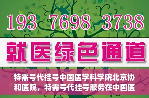 特需号代挂号中国医学科学院北京协和医院，特需号代挂号服务在中国医学科学院北京协和医院的使用体验与解析