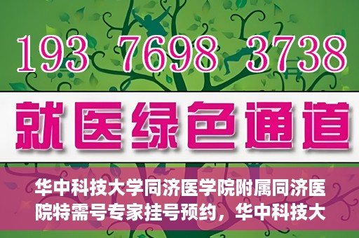 华中科技大学同济医学院附属同济医院特需号专家挂号预约，华中科技大学同济医院特需专家挂号预约指南