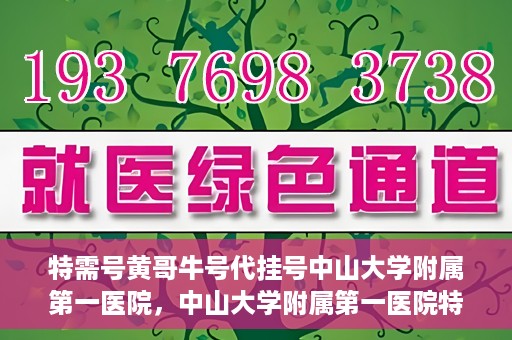 特需号黄哥牛号代挂号中山大学附属第一医院，中山大学附属第一医院特需号黄哥牛号代挂号服务解析