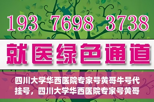 四川大学华西医院专家号黄哥牛号代挂号，四川大学华西医院专家号黄哥牛号代挂号攻略揭秘