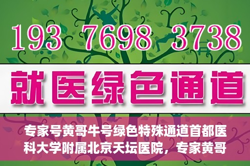 专家号黄哥牛号绿色特殊通道首都医科大学附属北京天坛医院，专家黄哥牛号开启绿色特殊通道，北京天坛医院打造医疗新标杆