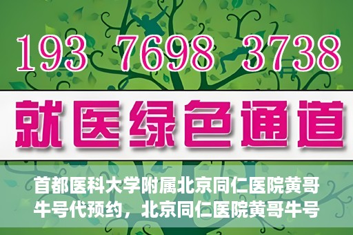 首都医科大学附属北京同仁医院黄哥牛号代预约，北京同仁医院黄哥牛号预约服务解析