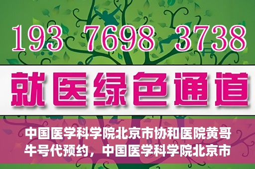 中国医学科学院北京市协和医院黄哥牛号代预约，中国医学科学院北京市协和医院黄哥预约挂号服务启动