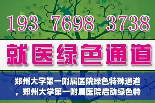 郑州大学第一附属医院绿色特殊通道，郑州大学第一附属医院启动绿色特殊通道，助力患者高效就医