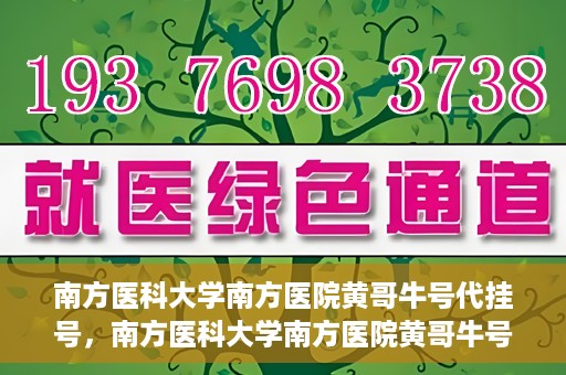 南方医科大学南方医院黄哥牛号代挂号，南方医科大学南方医院黄哥牛号挂号攻略，轻松解决代挂号问题
