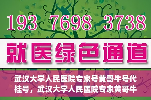 武汉大学人民医院专家号黄哥牛号代挂号，武汉大学人民医院专家黄哥牛号代挂号攻略解析
