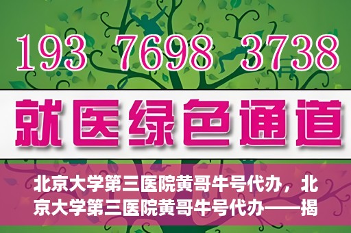北京大学第三医院黄哥牛号代办，北京大学第三医院黄哥牛号代办——揭秘医疗预约背后的故事