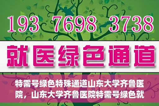 特需号绿色特殊通道山东大学齐鲁医院，山东大学齐鲁医院特需号绿色就医通道