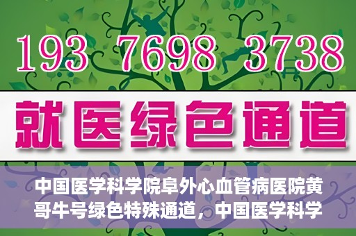 中国医学科学院阜外心血管病医院黄哥牛号绿色特殊通道，中国医学科学院阜外心血管病医院黄哥牛号绿色特殊通道，守护心血管健康的快速通道