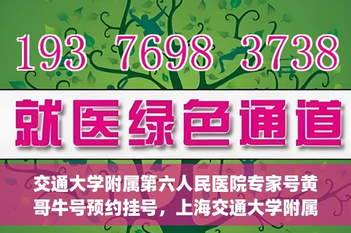 交通大学附属第六人民医院专家号黄哥牛号预约挂号，上海交通大学附属第六人民医院专家黄哥牛号预约挂号攻略
