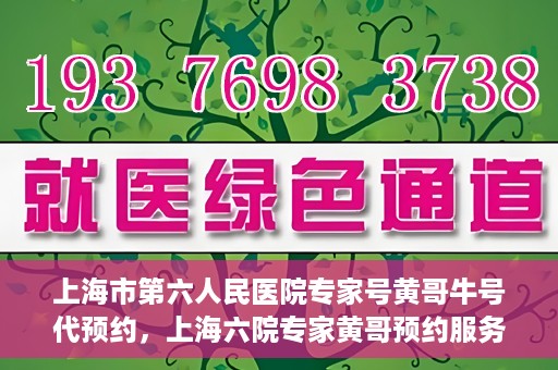 上海市第六人民医院专家号黄哥牛号代预约，上海六院专家黄哥预约服务，便捷就医新选择