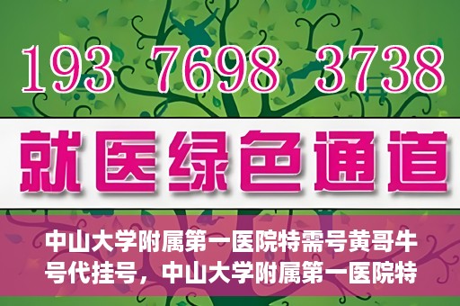 中山大学附属第一医院特需号黄哥牛号代挂号，中山大学附属第一医院特需号专家黄哥牛号预约挂号攻略