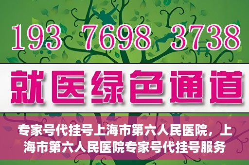 专家号代挂号上海市第六人民医院，上海市第六人民医院专家号代挂号服务解析