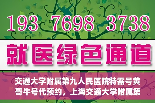 交通大学附属第九人民医院特需号黄哥牛号代预约，上海交通大学附属第九医院特需号专家黄哥牛预约服务解析