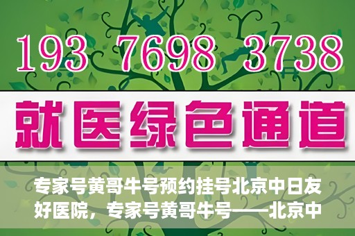 专家号黄哥牛号预约挂号北京中日友好医院，专家号黄哥牛号——北京中日友好医院预约挂号攻略